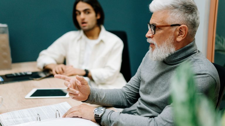 Experienced and emerging professionals discussing long-term enterprise continuity.